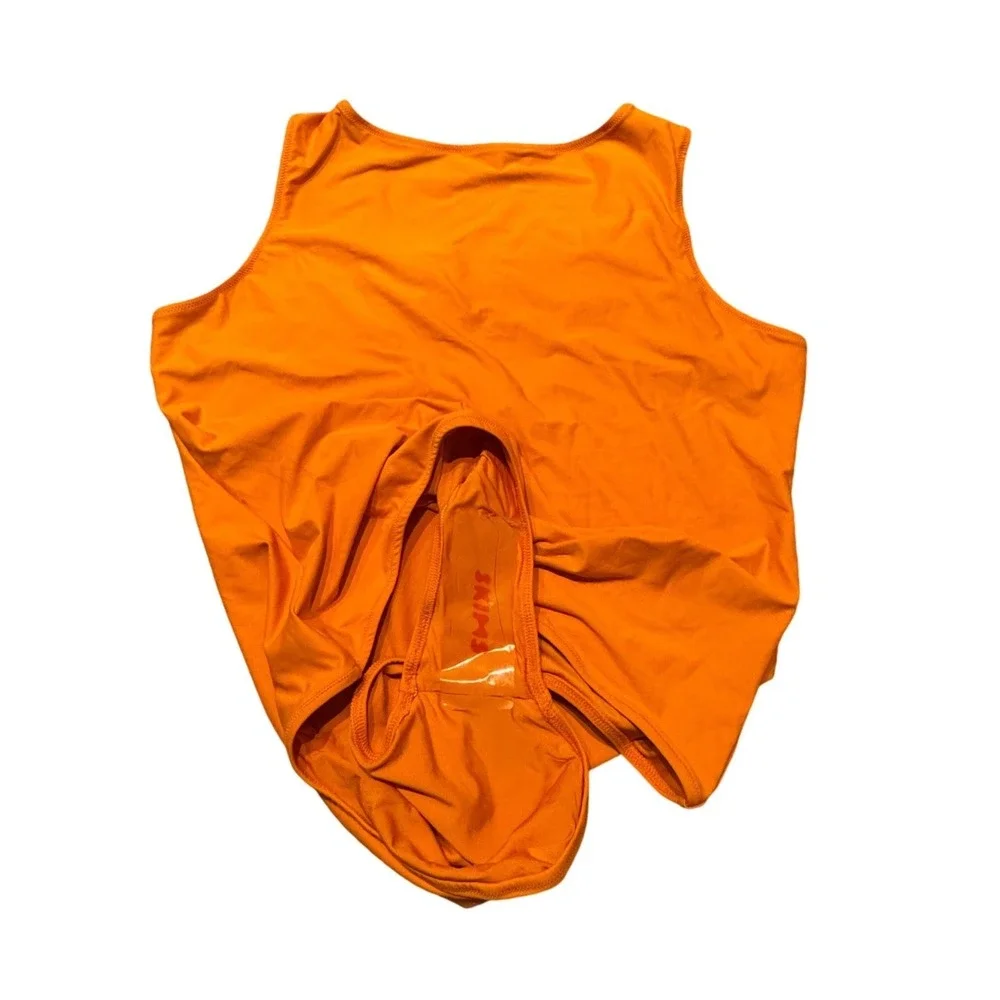 SKIMS Signature Swim High Neck One Piece Tangerine Orange Womens 3X‎